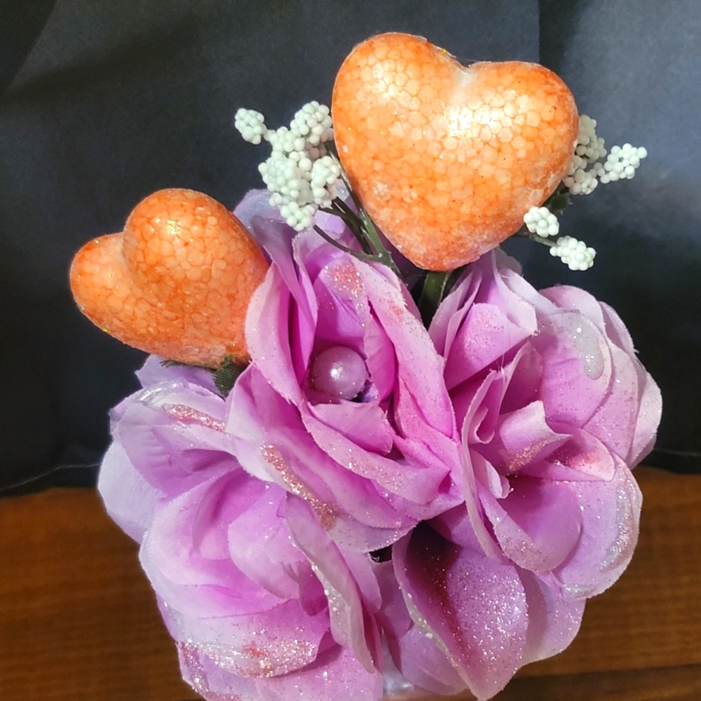 Heart Flower Bouquet & Scented Candle Valentines'